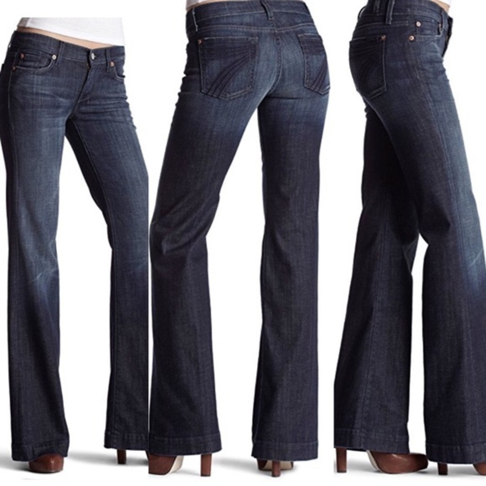 7 For All Mankind Dojo Flare Leg Trouser Jeans 27